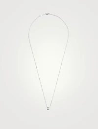 Medium Le Cube Diamant 18K White Gold Necklace With Diamond