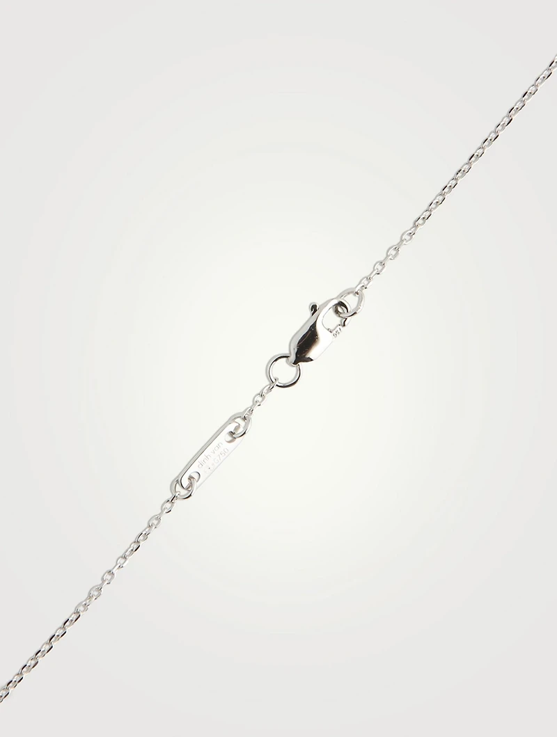 Medium Le Cube Diamant 18K White Gold Necklace With Diamond