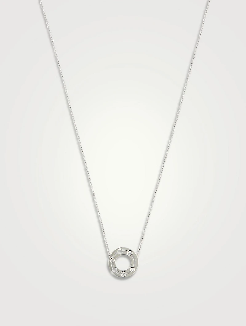 Pulse 12mm 18K White Gold Necklace With Diamonds