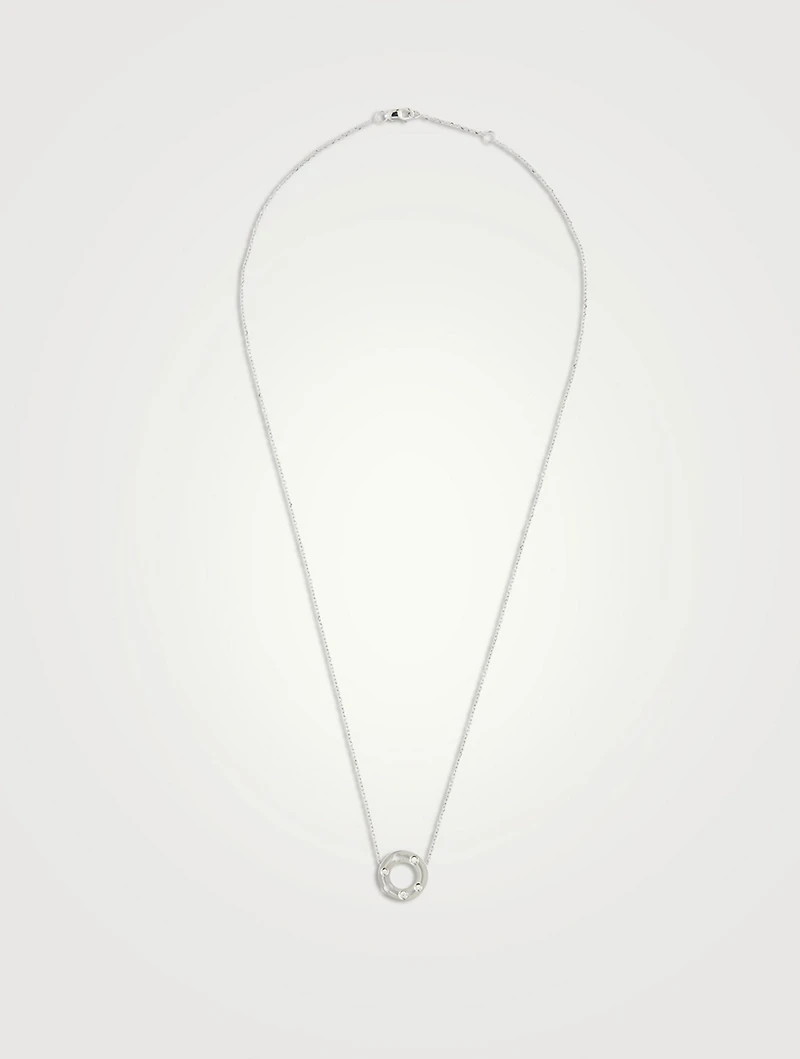 Pulse 12mm 18K White Gold Necklace With Diamonds