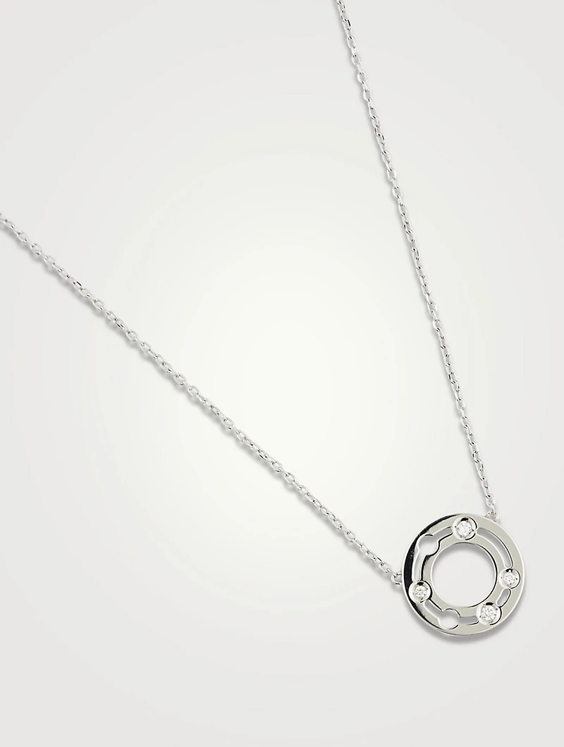 Pulse 12mm 18K White Gold Necklace With Diamonds