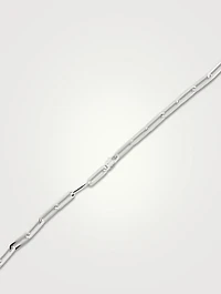 Menottes R12 18K White Gold Chain Necklace With Half Pavé Diamonds