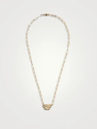 Menottes 18K Gold R10 Chain Necklace With Half Pavé Diamonds