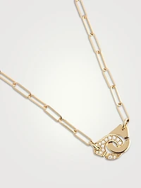 Menottes 18K Gold R10 Chain Necklace With Half Pavé Diamonds