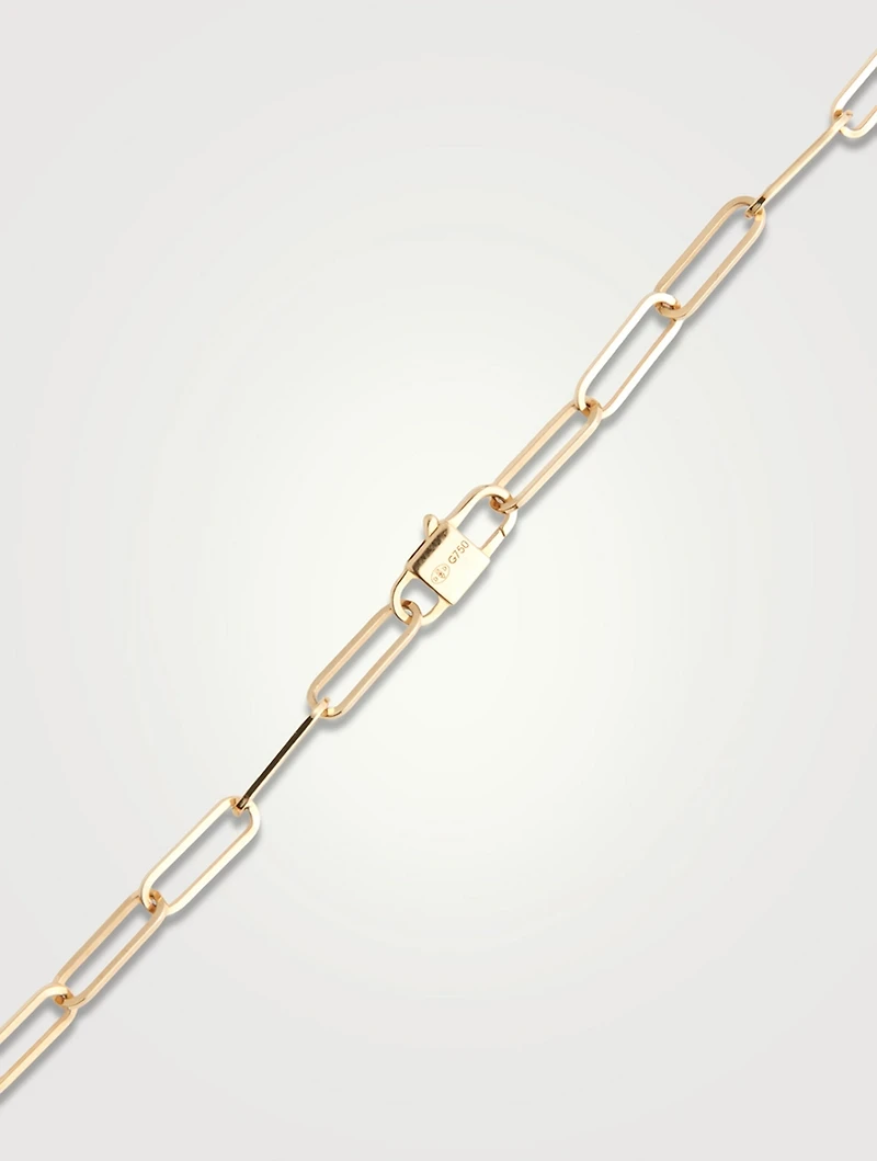 Menottes 18K Gold R10 Chain Necklace With Half Pavé Diamonds