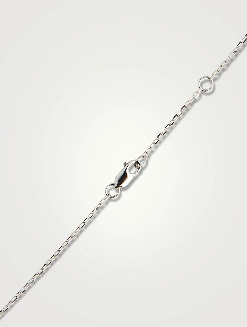 Double Cœurs 18K White Gold R10 Necklace With Half Pavé Diamonds