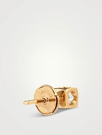 Medium Le Cube Diamant 18K Gold Earrings With Diamonds