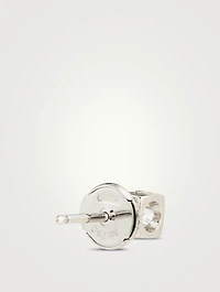Medium Le Cube Diamant 18K White Gold Earrings With Diamonds