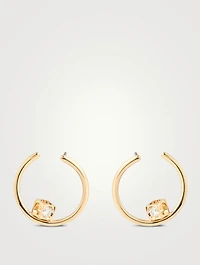 Small Le Cube Diamant 18K Gold Hoop Earrings With Diamonds
