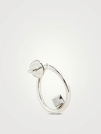 Small Le Cube Diamant 18K White Gold Hoop Earrings With Diamonds