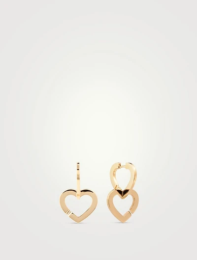 Double Cœurs 18K Gold Mono Earring