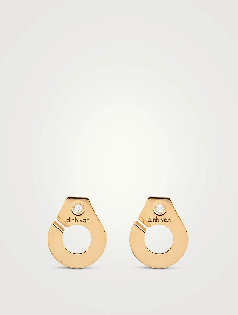 Menottes R7,5 18K Gold Stud Earrings With Diamonds