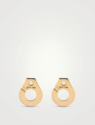 Menottes R7,5 18K Gold Stud Earrings With Diamonds