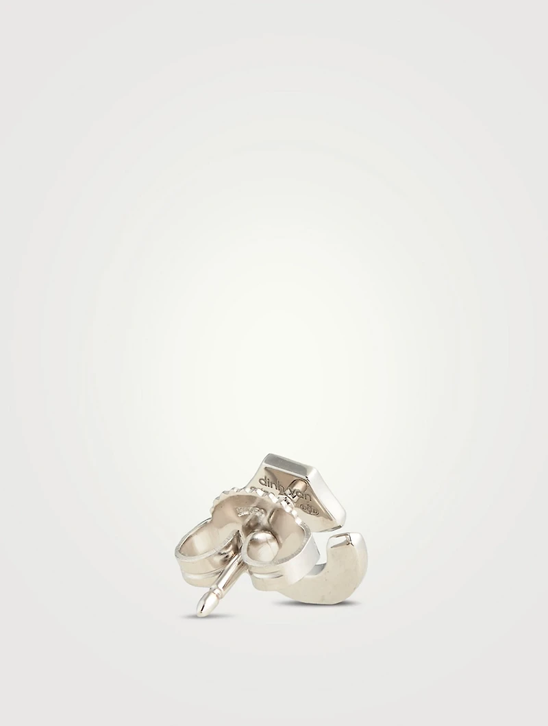 Menottes R7,5 Stud 18K White Gold Earrings With Pavé Diamonds