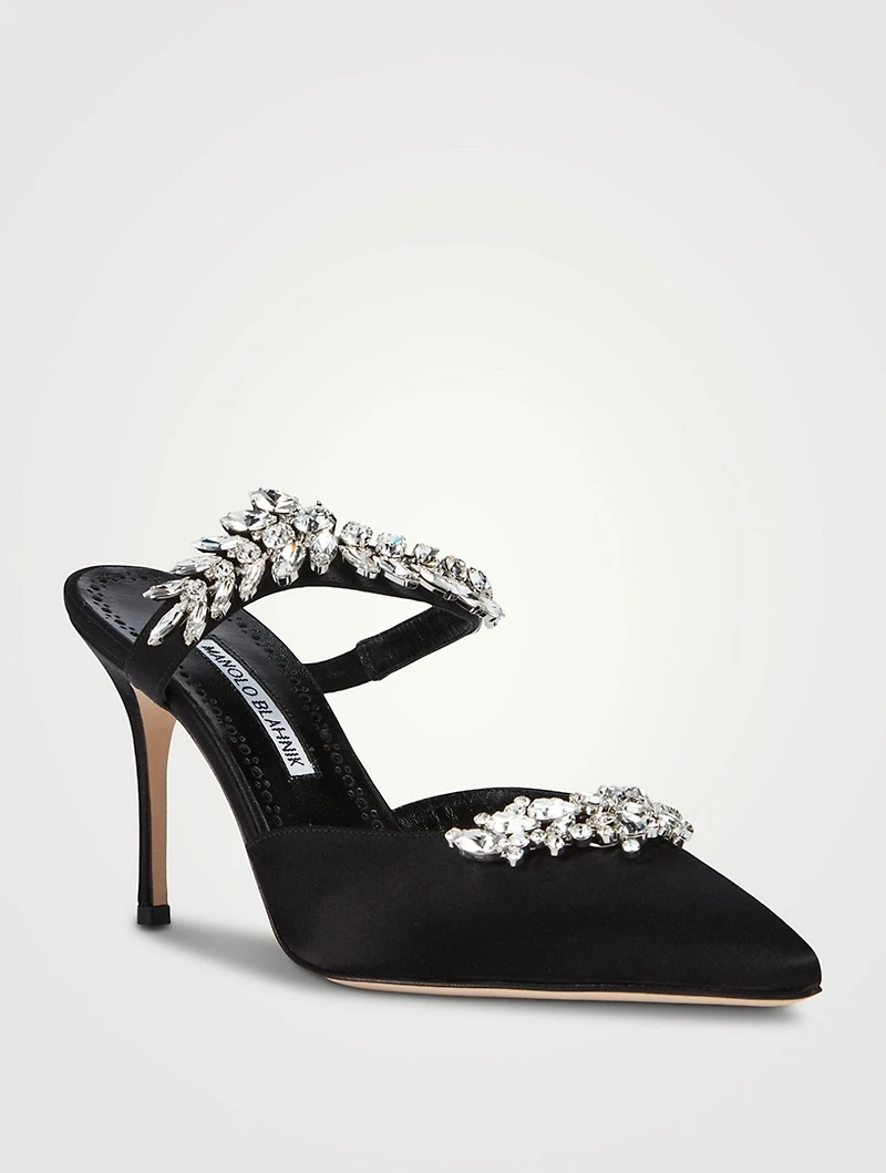 Lurum 90 Crystal Satin Mules