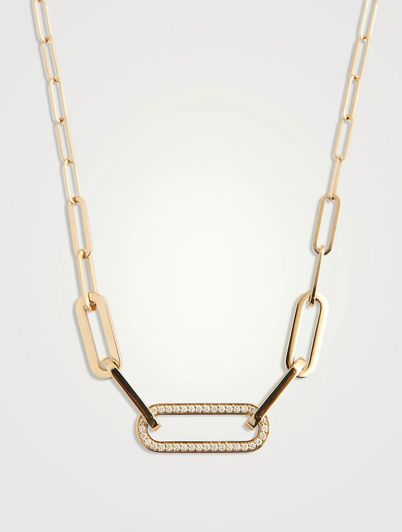 L Maillon 18K Gold Necklace With Diamonds