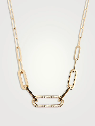 L Maillon 18K Gold Necklace With Diamonds