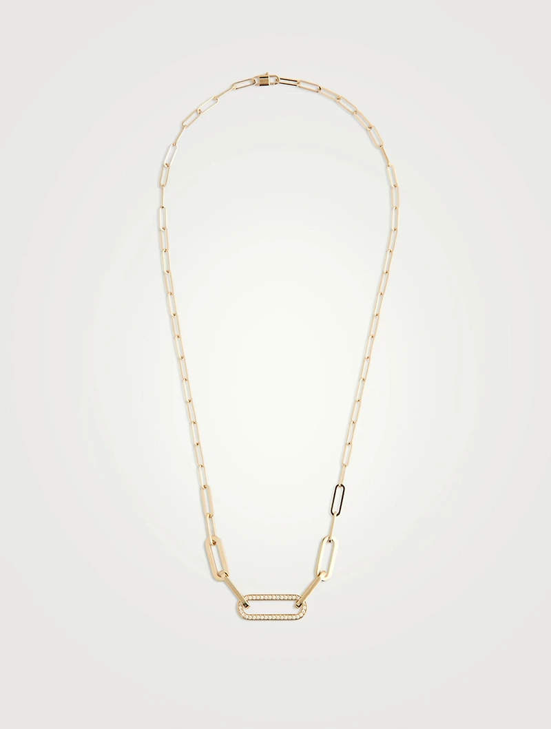 L Maillon 18K Gold Necklace With Diamonds