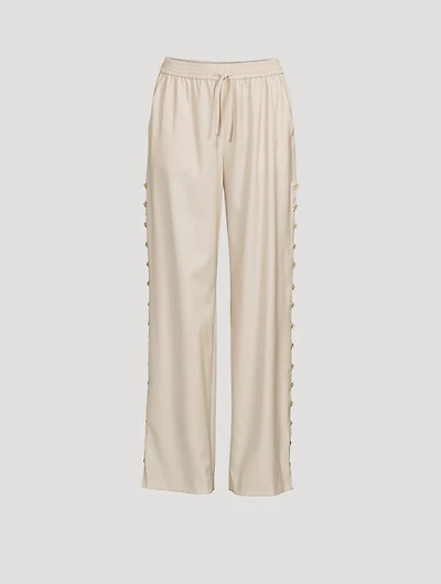 Checa Wide-Leg Wool Trousers