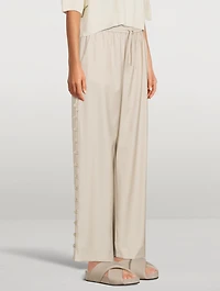 Checa Wide-Leg Wool Trousers
