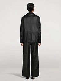 Davao Double-Breasted Leather Blazer