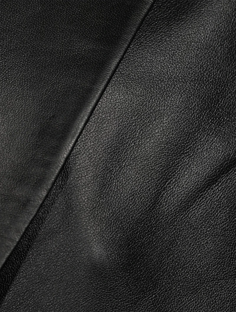 Davao Double-Breasted Leather Blazer
