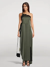 Asymmetric Satin Gown