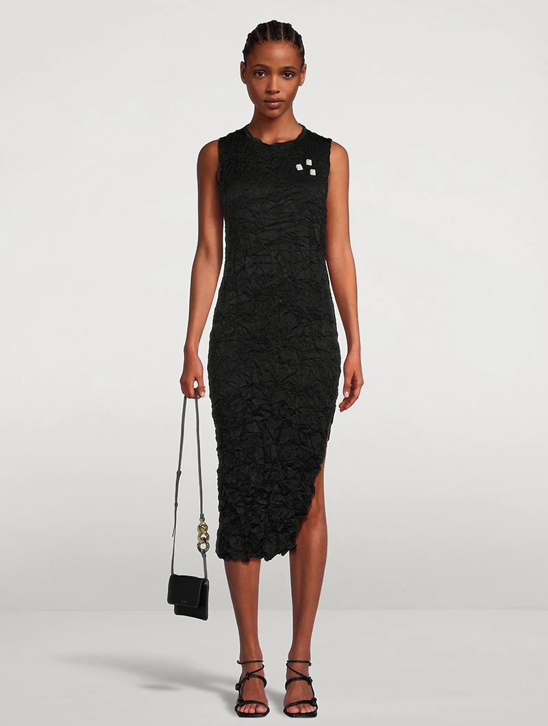 Keyboard Crinkled Midi Dress