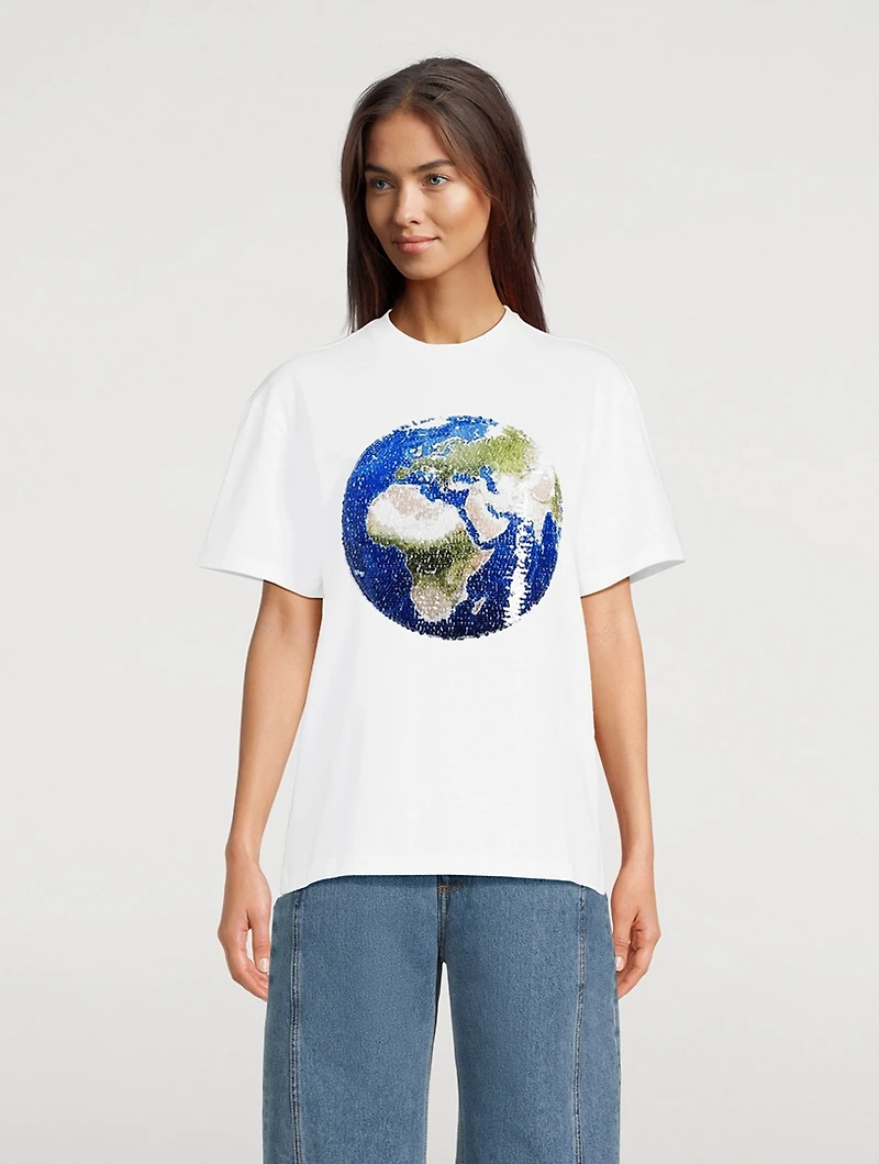 Sequin Globe T-Shirt