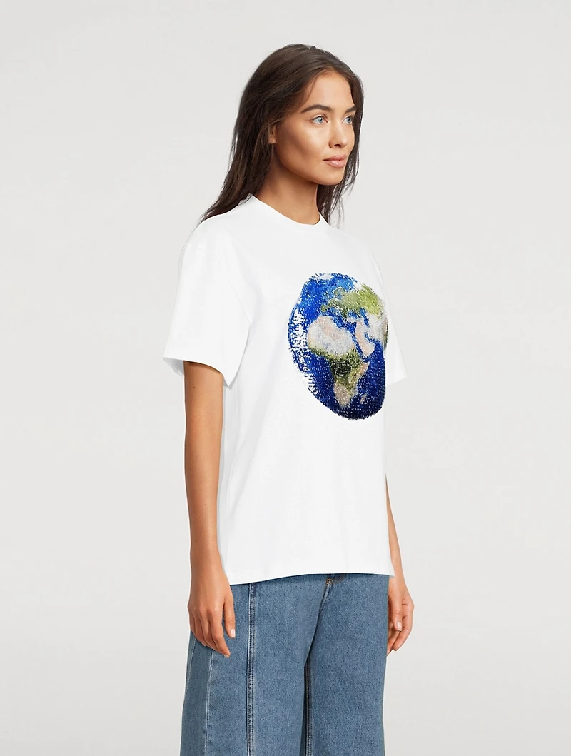 Sequin Globe T-Shirt