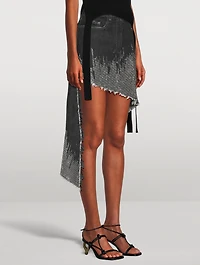 Embellished Denim High-Low Skirt