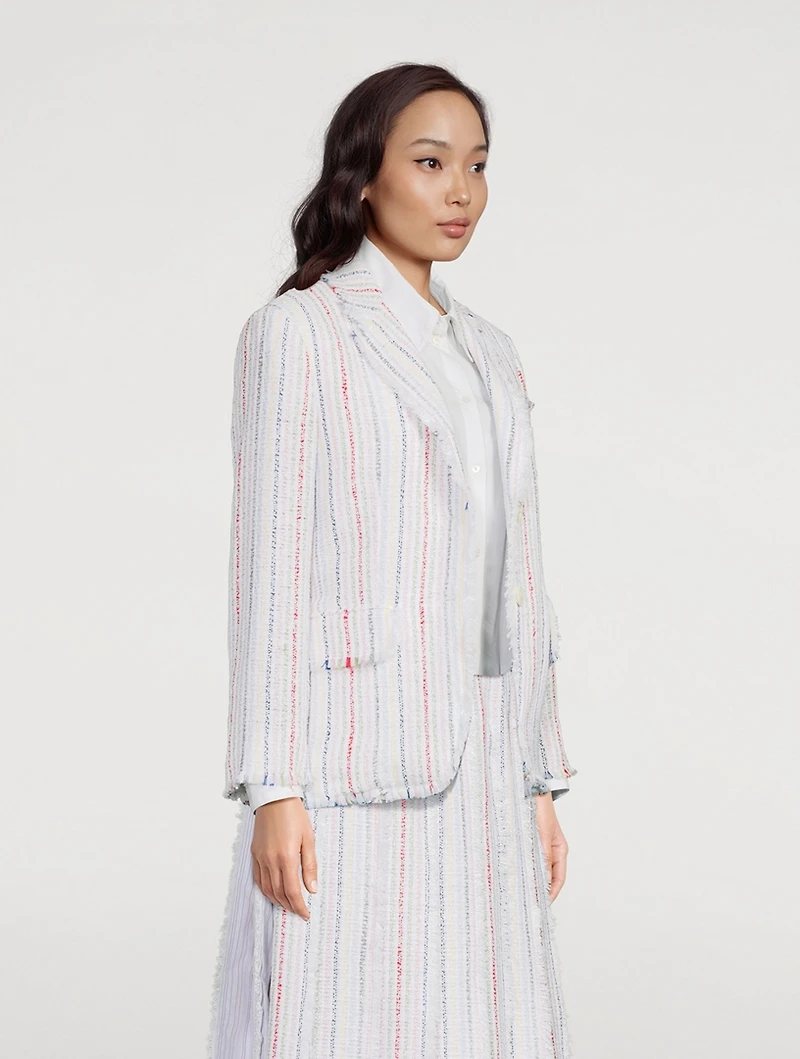 Seersucker Tulle Tweed Blazer