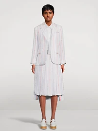 Seersucker Tulle Tweed Midi Skirt