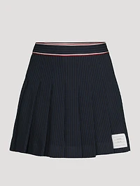 University Stripe Pleated Mini Skirt