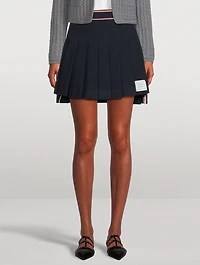 University Stripe Pleated Mini Skirt