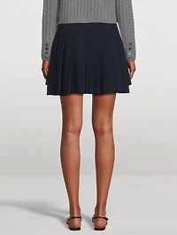 University Stripe Pleated Mini Skirt