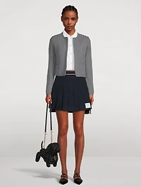 University Stripe Pleated Mini Skirt