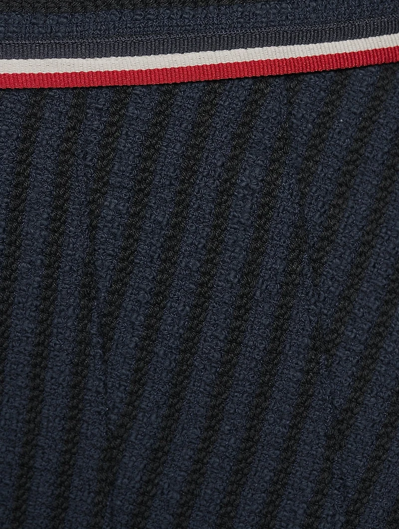 University Stripe Pleated Mini Skirt