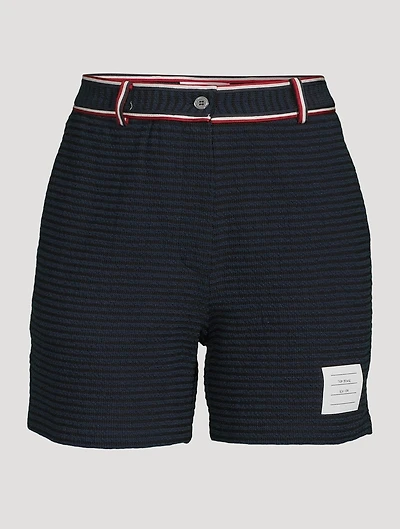 University Stripe High-Waisted Shorts