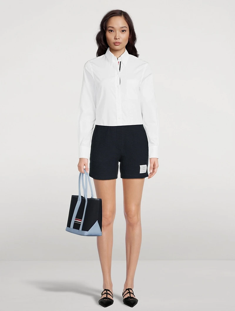University Stripe High-Waisted Shorts