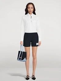 University Stripe High-Waisted Shorts