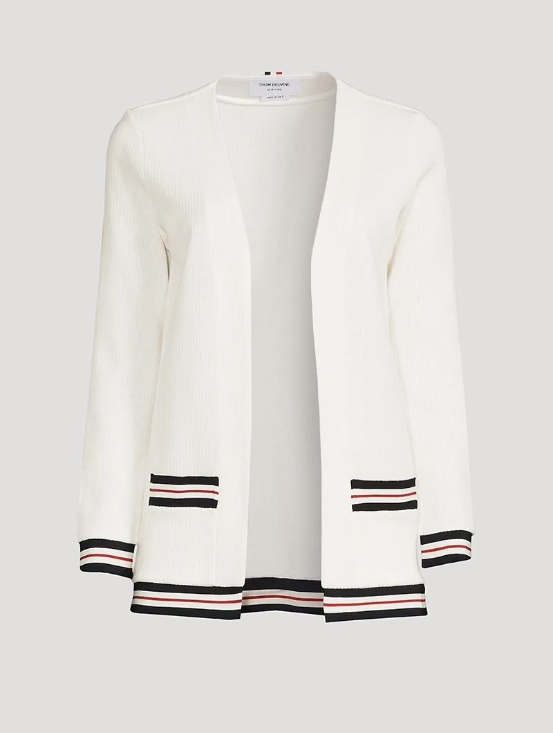 Textured Cotton Cricket Stripe Cardigan