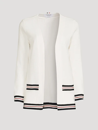 Textured Cotton Cricket Stripe Cardigan