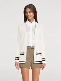 Textured Cotton Cricket Stripe Cardigan