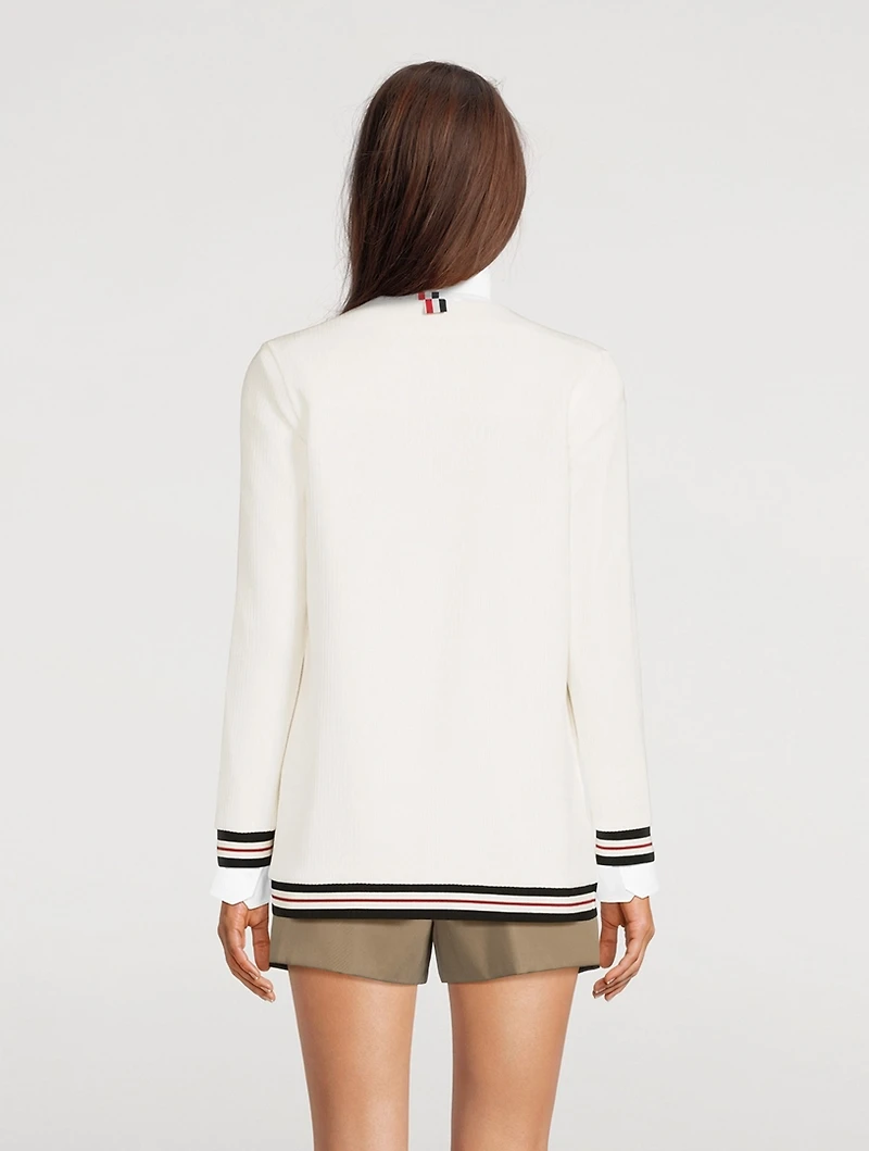 Textured Cotton Cricket Stripe Cardigan