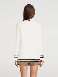 Textured Cotton Cricket Stripe Cardigan