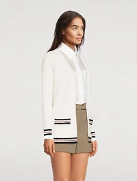 Textured Cotton Cricket Stripe Cardigan