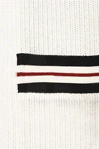Textured Cotton Cricket Stripe Cardigan