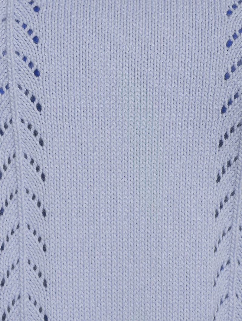 Pointelle Knit Short-Sleeve Sweater