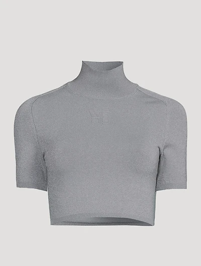 Reflective Compact Polyester Crop T-Shirt